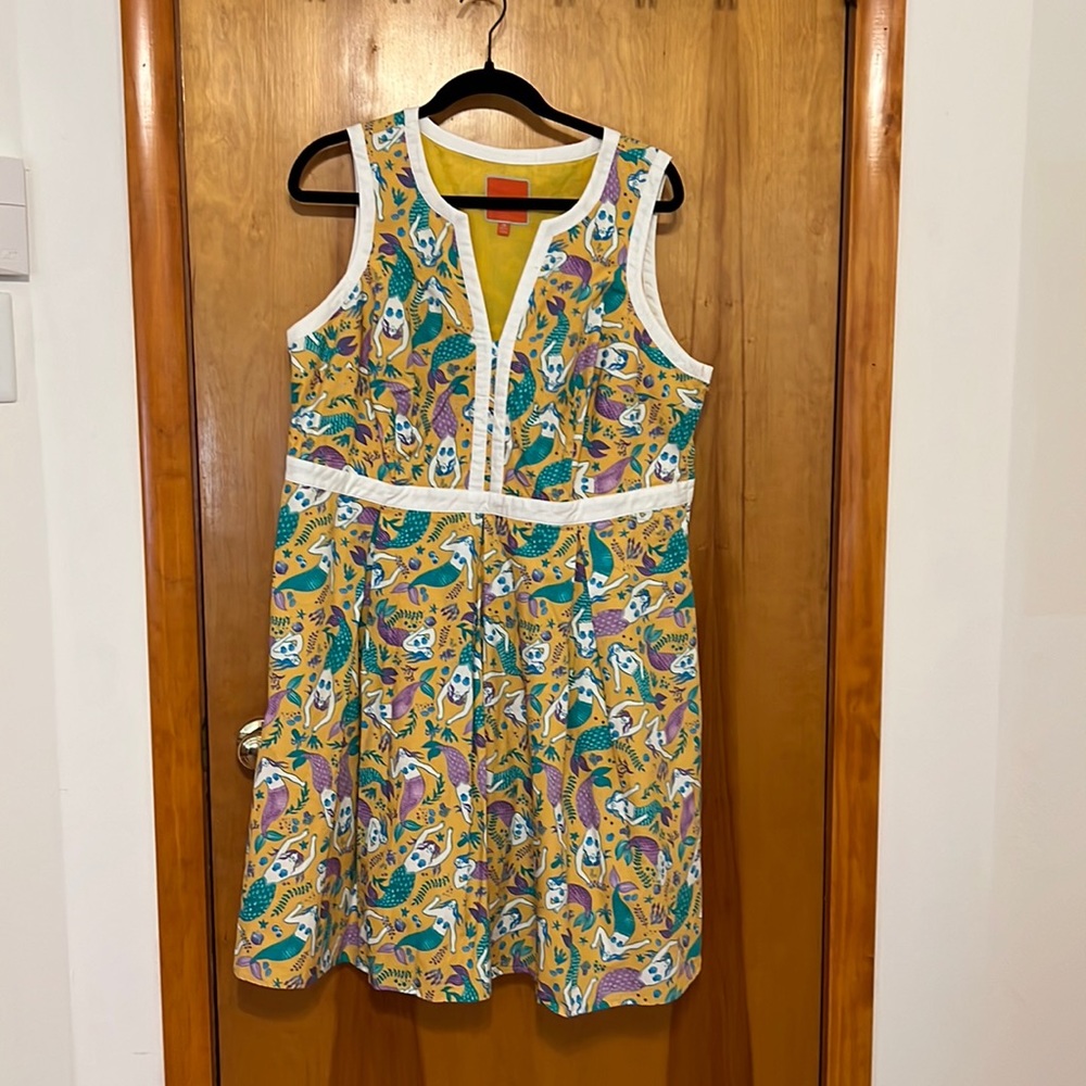 NWOT ModCloth Mermaid Print Dress 1x